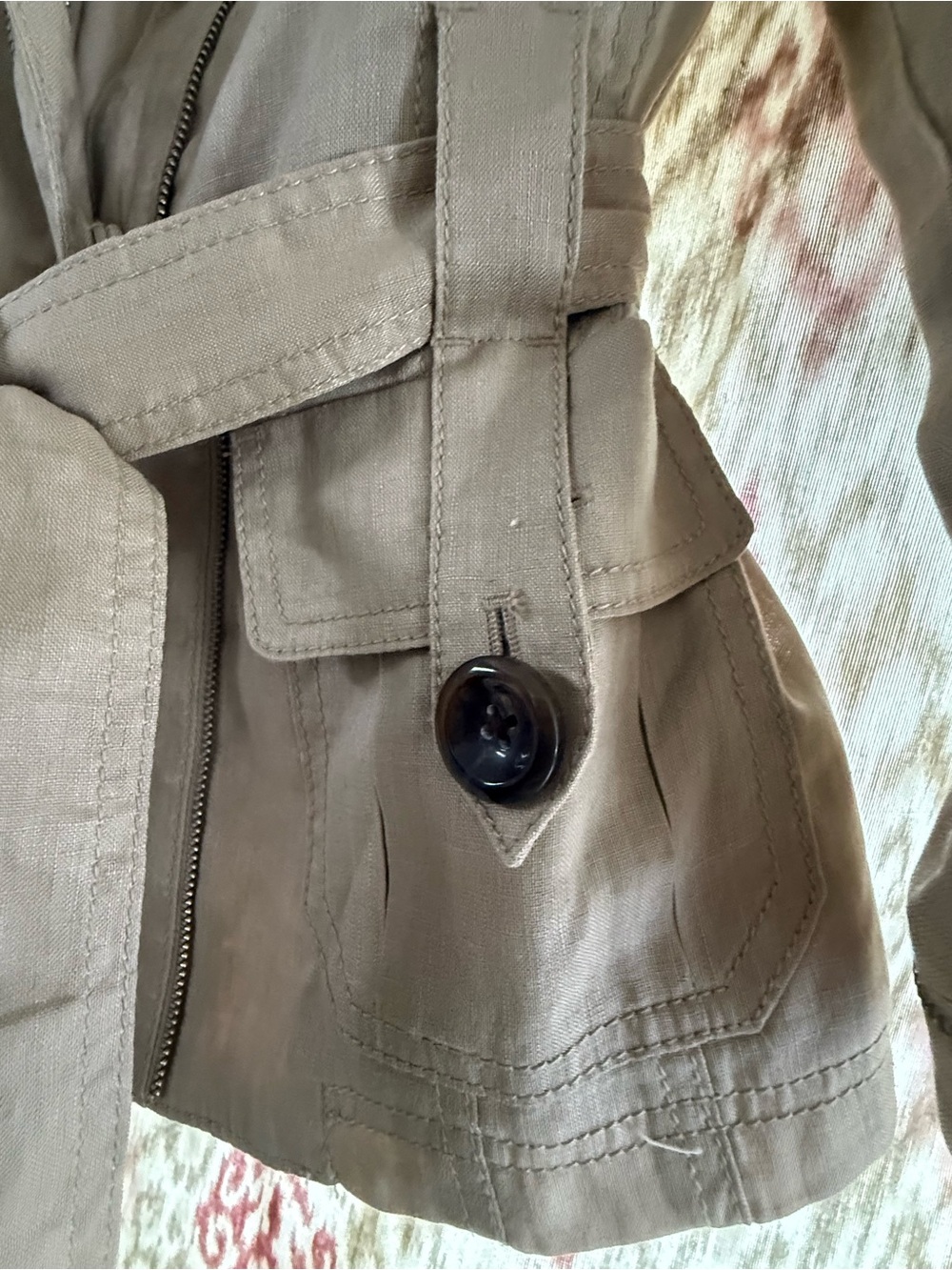 Ann Taylor Taupe Utility Safari Belted Jacket - Picture 5 of 14